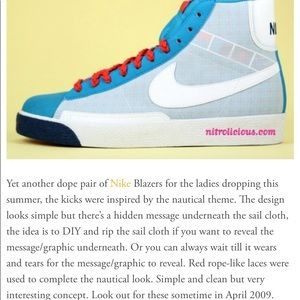 *Rare Pair* 2009 Wms Nike Blazer “nautical” DIY